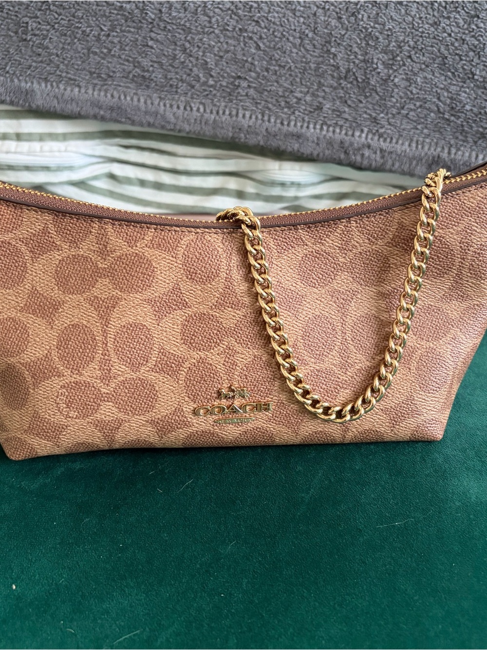 Coach Tan Signature Canvas “Caitlin” handbag